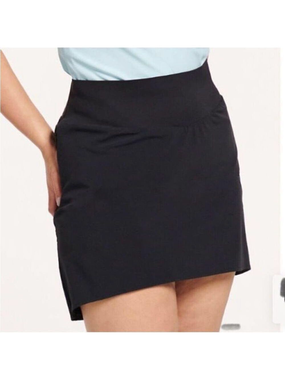 FLX high waisted woven skirt Woman’s 4X black with zippered pockets